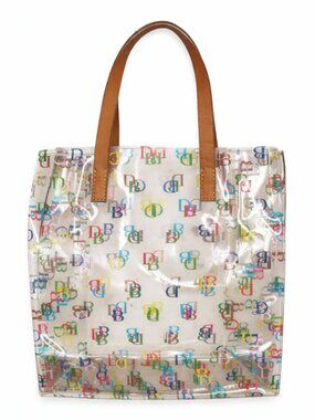 DOONEY & BOURKE Signature DB Clear PVC Lunch Tote Handbag Multi Color Small Bag